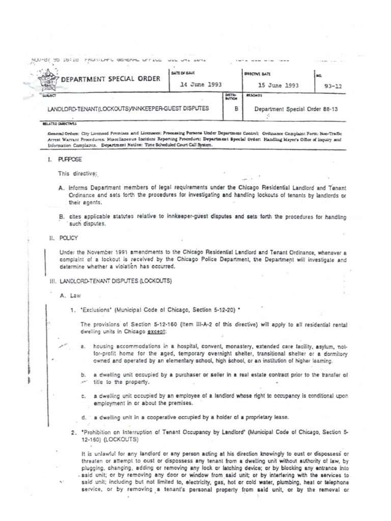 Special Police Order 93-12 | PDF