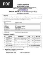 Curriculum Vitae: Mohammad Ahsan