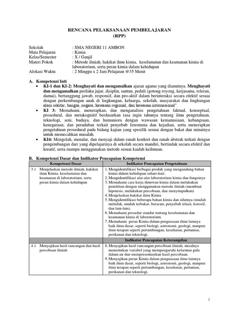 Rpp Metode Ilmiah
