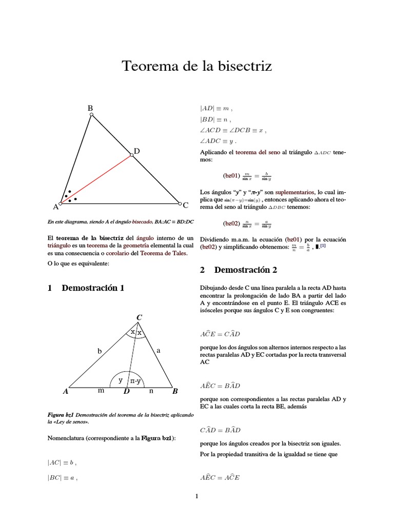 Teorema de La Bisectriz | PDF | Triángulo | Geometria clasica