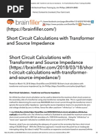 Short Circuit Calculations With Transformer and Source Impedance - Arc Flash & Electrical Power Training - Brainfiller