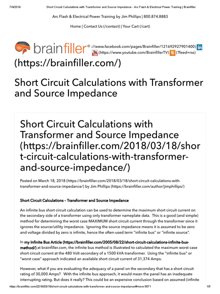 Short Circuit Analysis for Transformers | PDF | Transformer ...