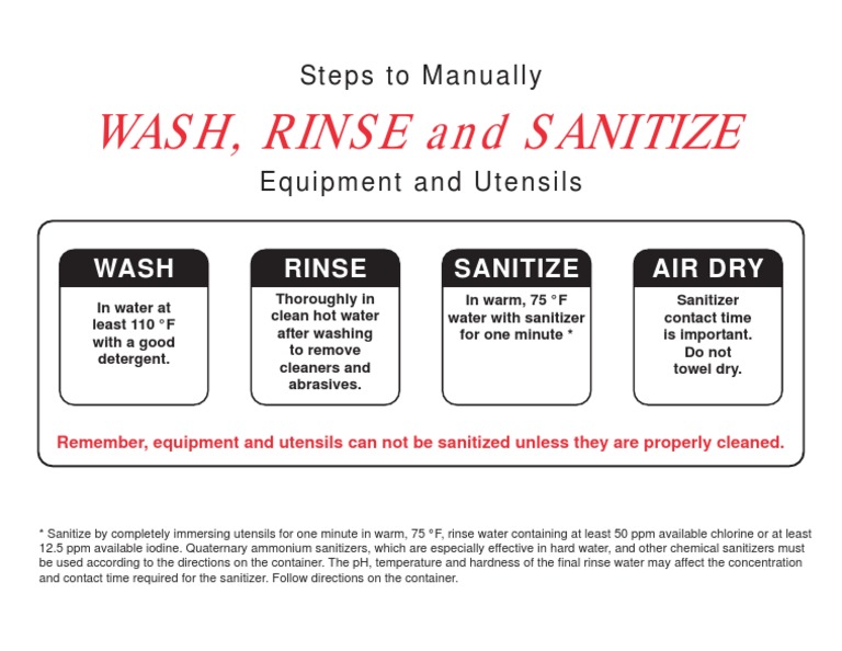 Free Printable Wash Rinse Sanitize Signs