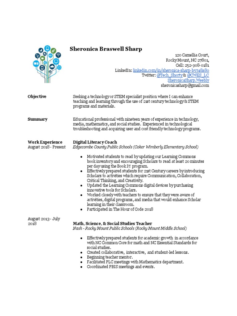 Sheronica Sharp Resume 2019 | PDF | Science, Technology, Engineering ...