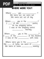 8 Where Were You Yesterday Worksheets PDF