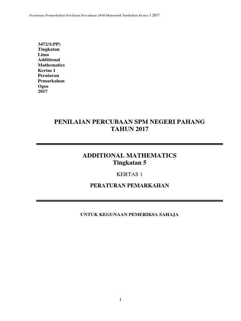 Soalan Percubaan Spm Matematik Tambahan Kelantan 2017 Gurubesar My
