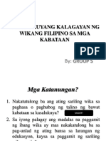 Kasalukuyang Kalagayan NG Wikang Filipino Sa Mga Kabataan
