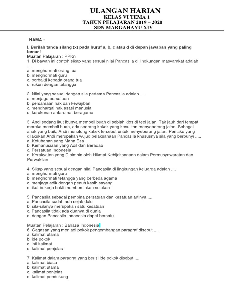 Contoh Soal Kalimat Utama Dan Penjelas Contoh Soal Terbaru