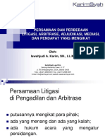 Sesi I Persamaan Amp Perbedaan Litigasi Arbitrase Adjudikasi Mediasi Dan Bo PDF