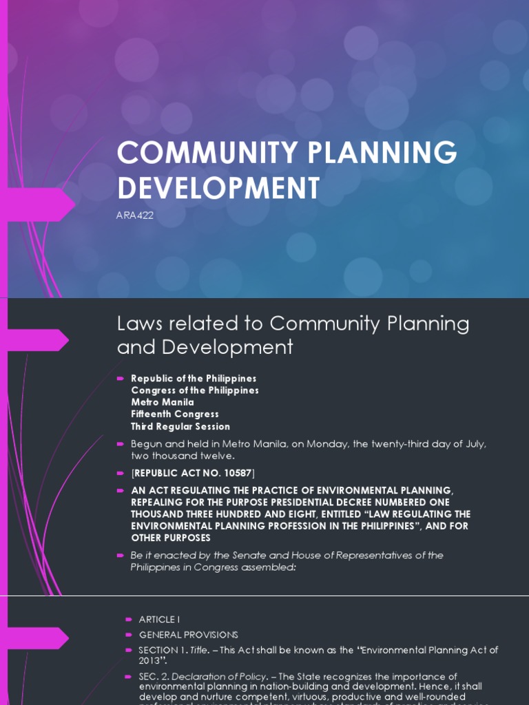 Environmental Planning Act of 2013 | PDF | Licensure | Urban Planning