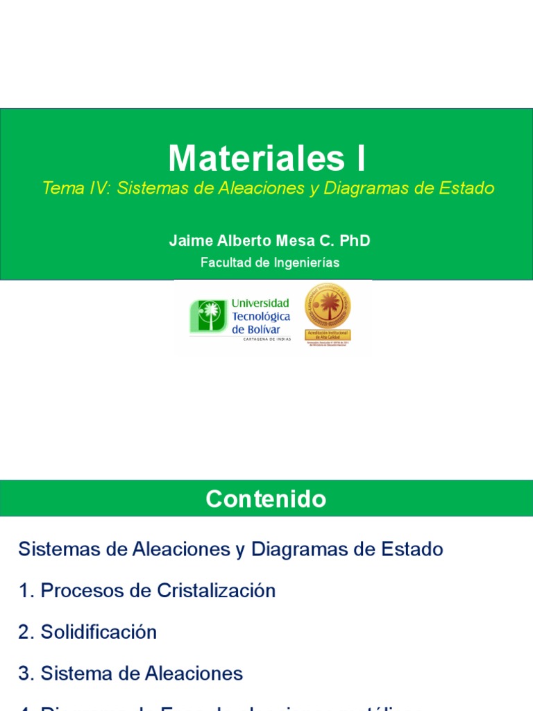 Sistemas de Aleaciones y Diagramas de Fase | PDF | Fase (materia ...