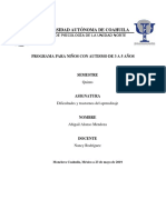 Programa para Niños Con Autismo de 3 A 5 Años