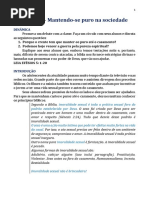 Mantendo Se Puro Na Sociedade