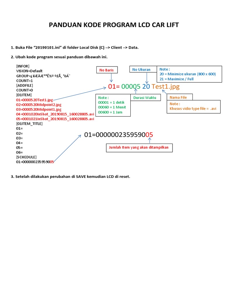 Panduan Code Program LCD Mpatner | PDF