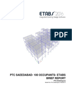 Etabs Brief Report For PTC Saeedabad - 100 Occupants