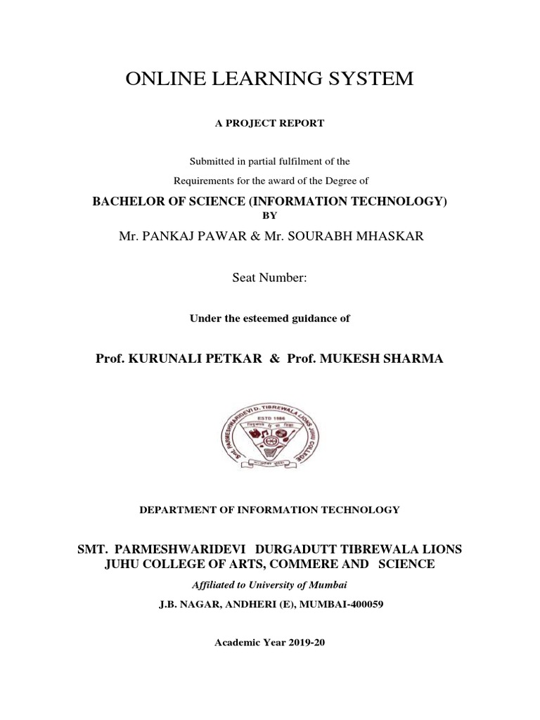 Online Learning System | PDF | Project Management | Educational Technology