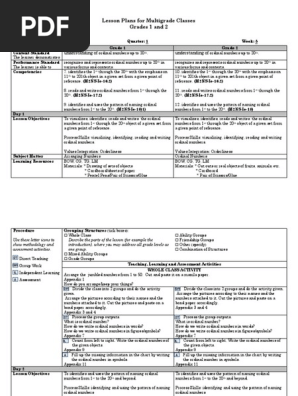 lesson plan multigrade 1&2