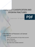 Fracture Classification and Eponym Fractures: Supervisor: DR Syarifah