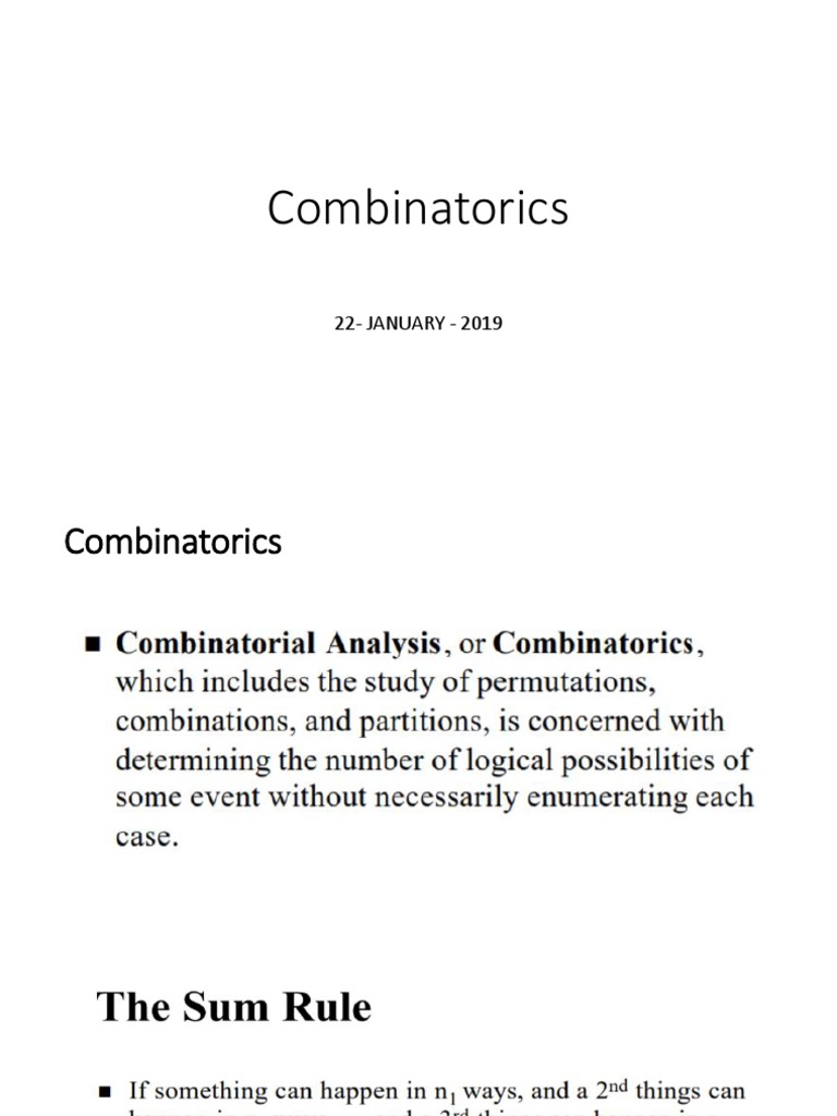 Combinatorics: Counting Principles Explained | PDF | Career & Growth ...