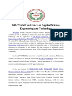 24th World Conference On Applied Science, Engineering and Technology