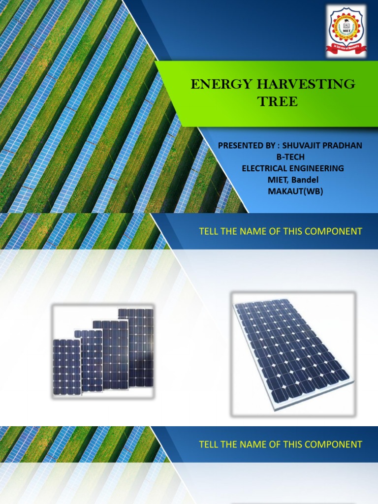 Energy Harvesting Tree: Presented By: Shuvajit Pradhan B-Tech ...