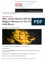 Why Junior Miners Will Be The Biggest Winners in The Coming Gold Boom
