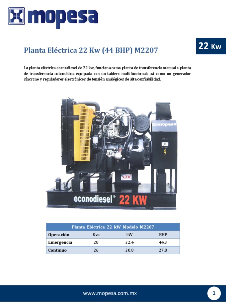 Mopesa | PDF | Generador eléctrico | Energia electrica