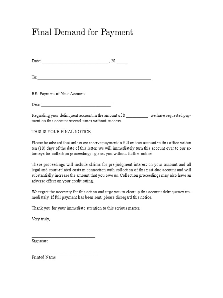 Final Notice: Payment Required | PDF | Law
