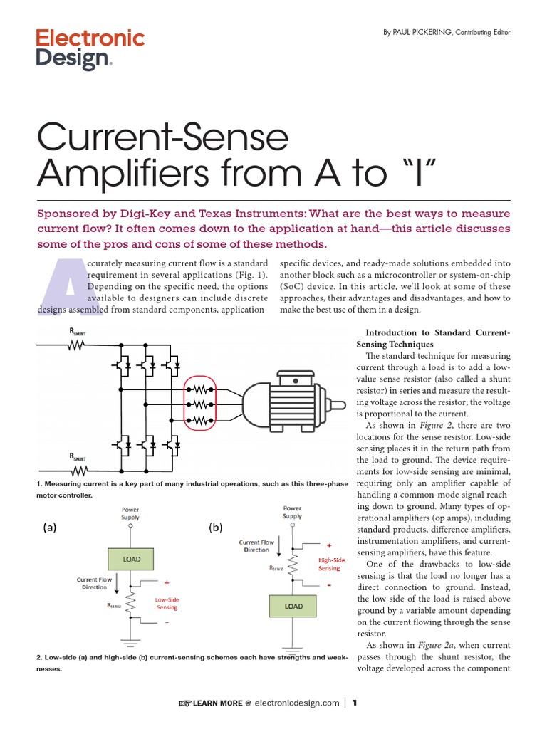 Current Measurement Techniques A Guide to Selecting the Right CurrentSensing Method for Your