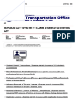 Republic Act 10913 or The Anti-Distracted Driving ACT: Govph Menu