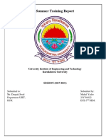 Summer Training Report: University Institute of Engineering and Technology Kurukshetra University