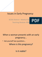 Issues in Early Pregnancy: ACOG District I Medical Student Teaching Module 2008