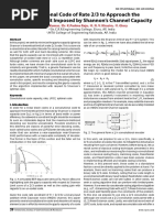 Convolutional Code of Rate 2/3 To Approach The Theoretical Limit Imposed by Shannon's Channel Capacity