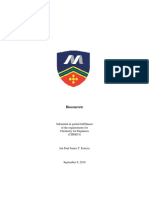 Bioconcrete: Submitted in Partial Fulfillment of The Requirements For Chemistry For Engineers (CHM031)