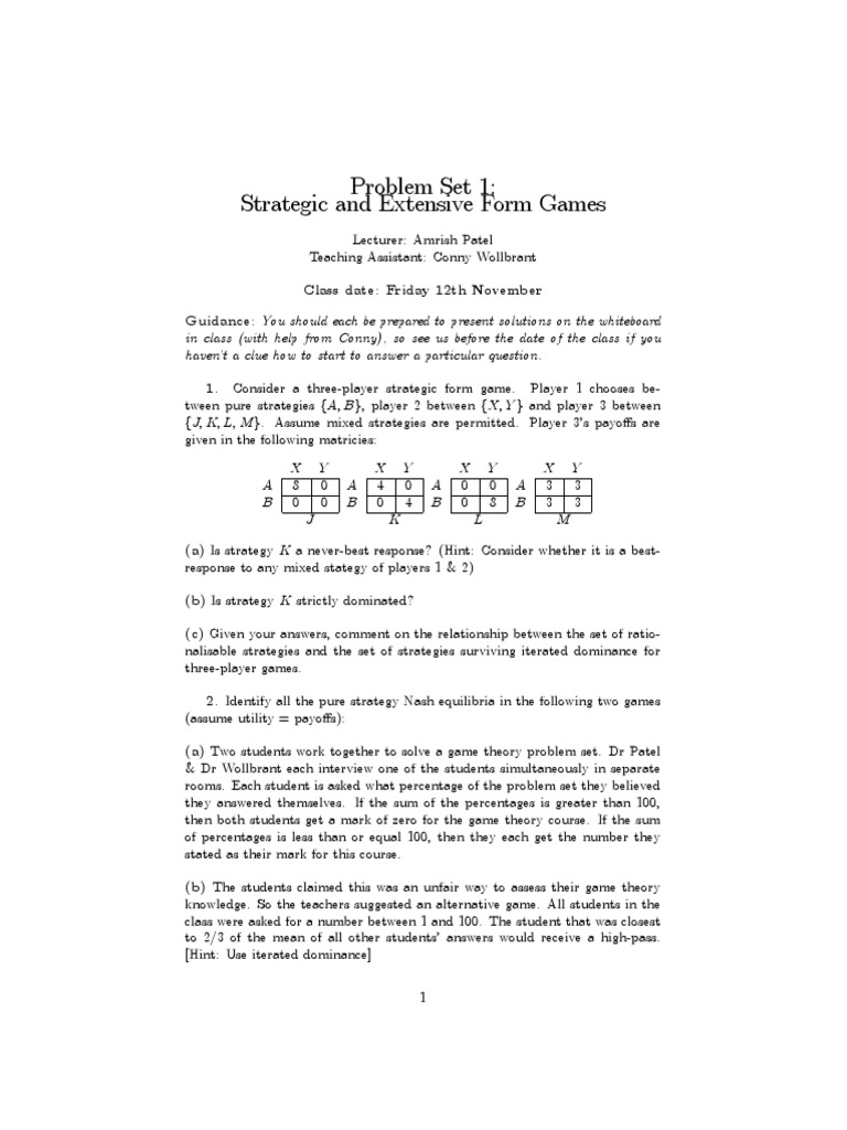 Test - Game Theory | PDF | Leisure Activities | Mathematical Economics