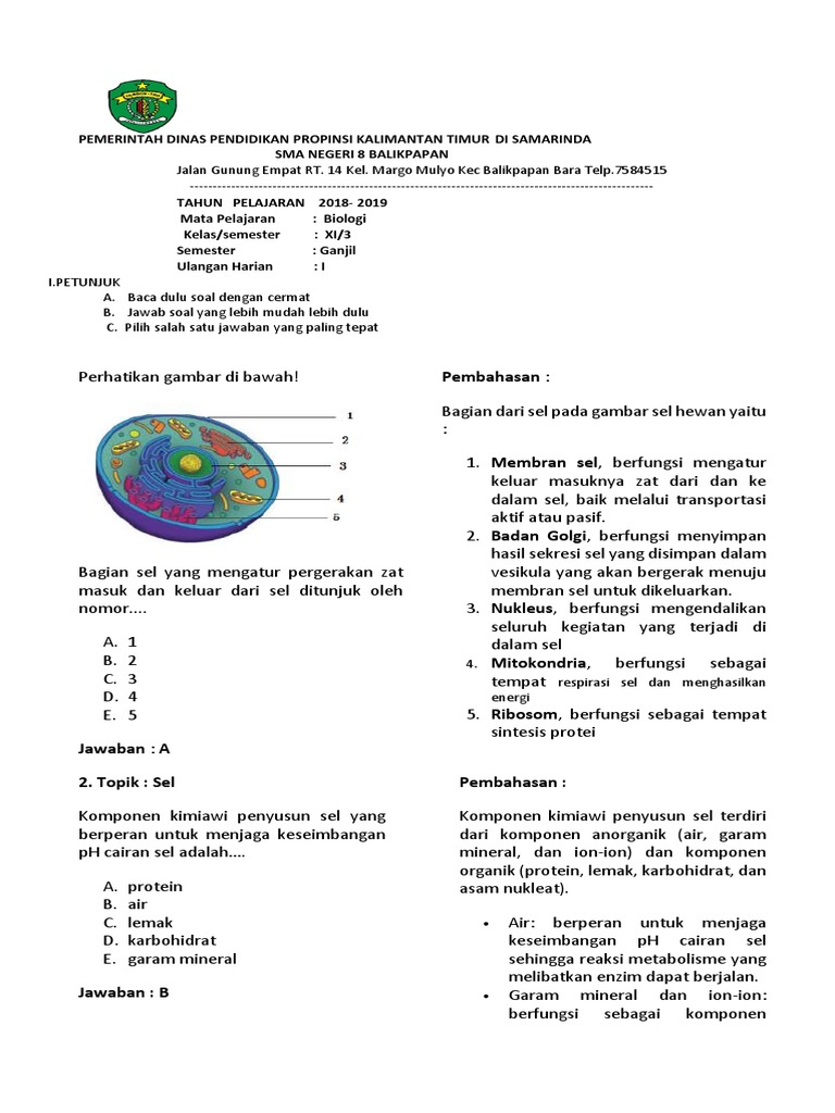 Soal Ualangan Harian Docx
