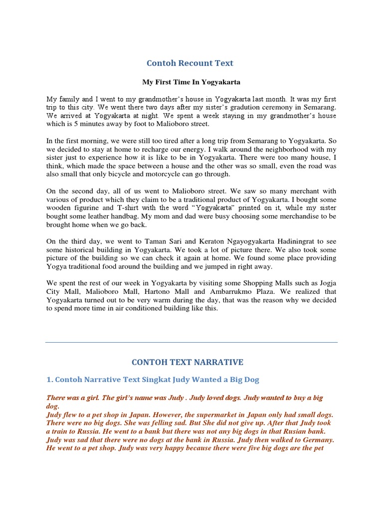 Contoh Recount Text Docx