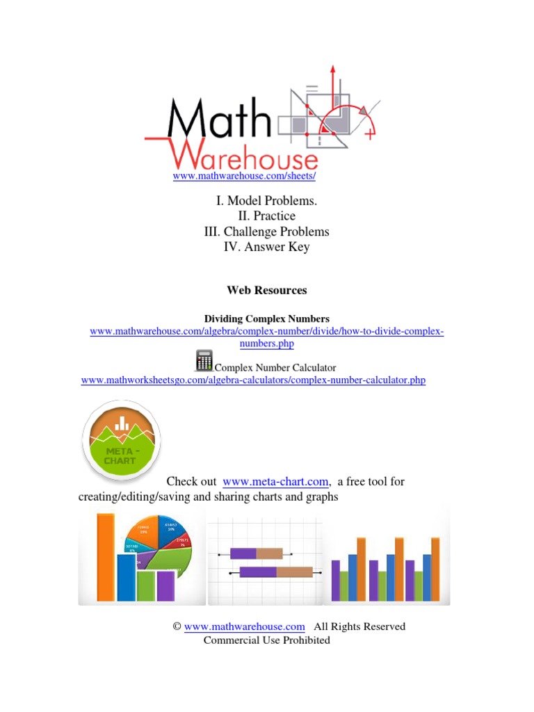 Dividing Complex Numbers Worksheet | Complex Number | Fraction