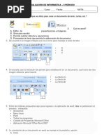 Evaluacion de Informatica Word