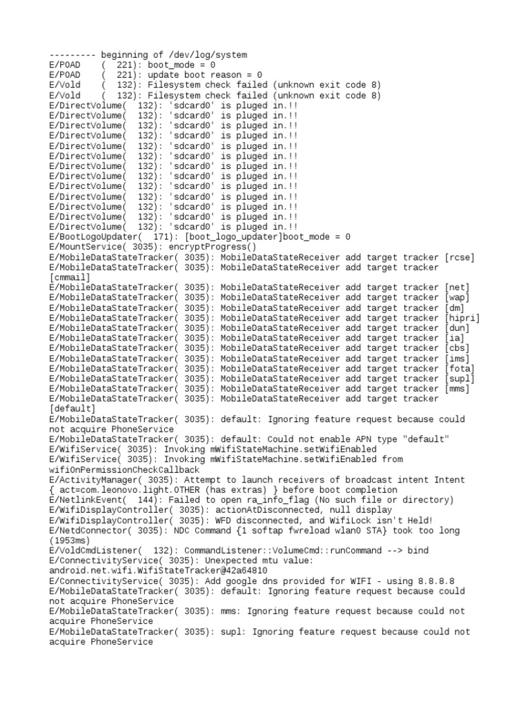 System Boot and Error Log Analysis | PDF | Debugging | Android ...
