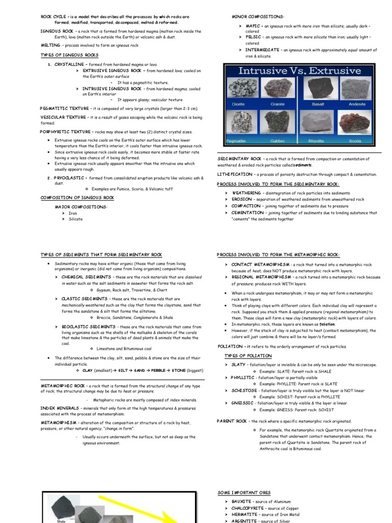 Understanding the Rock Cycle and Types | PDF | Rock (Geology) | Igneous ...
