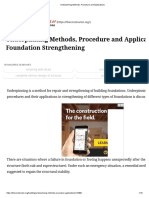Underpinning Methods, Procedure and Applications