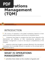 Operations Management (TQM) : Catanduanes State University College of Business and Accountancy