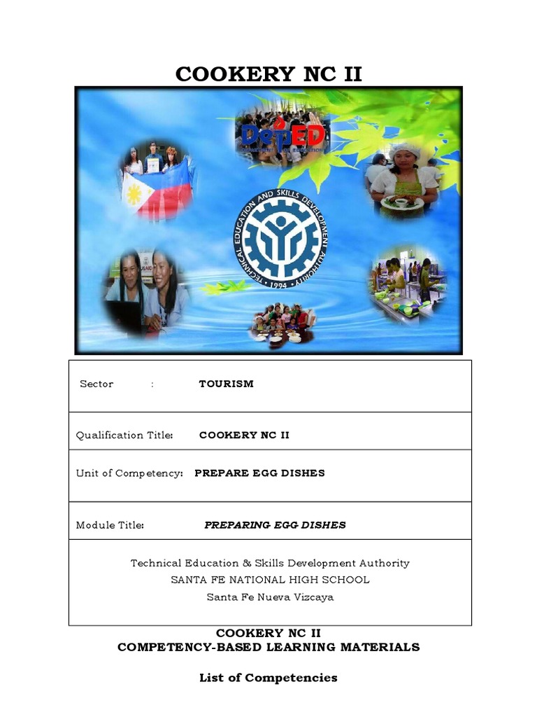 Cookery NC Ii Competency-Based Learning Materials List of Competencies ...