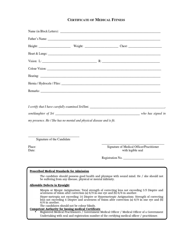 West Bengal Medical Fitness Certificate | PDF | Physician | Health Care