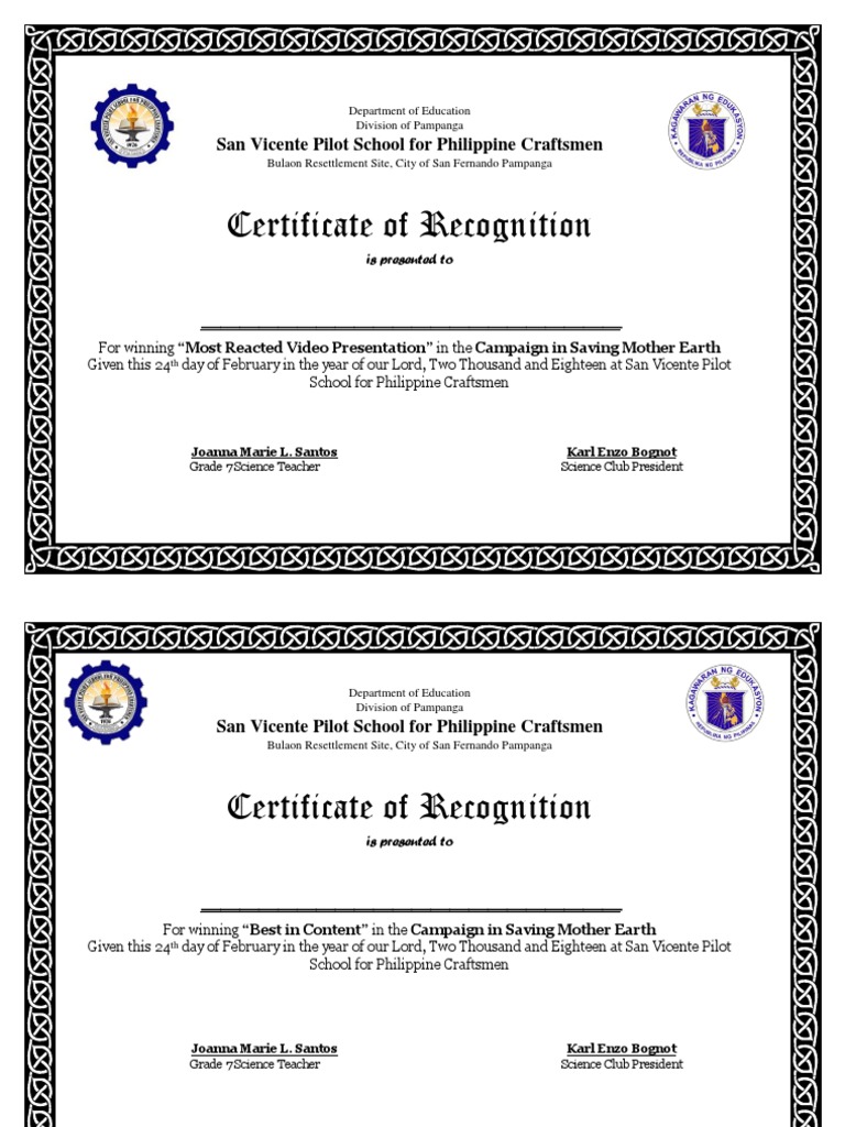 Certificate | PDF | Philippines