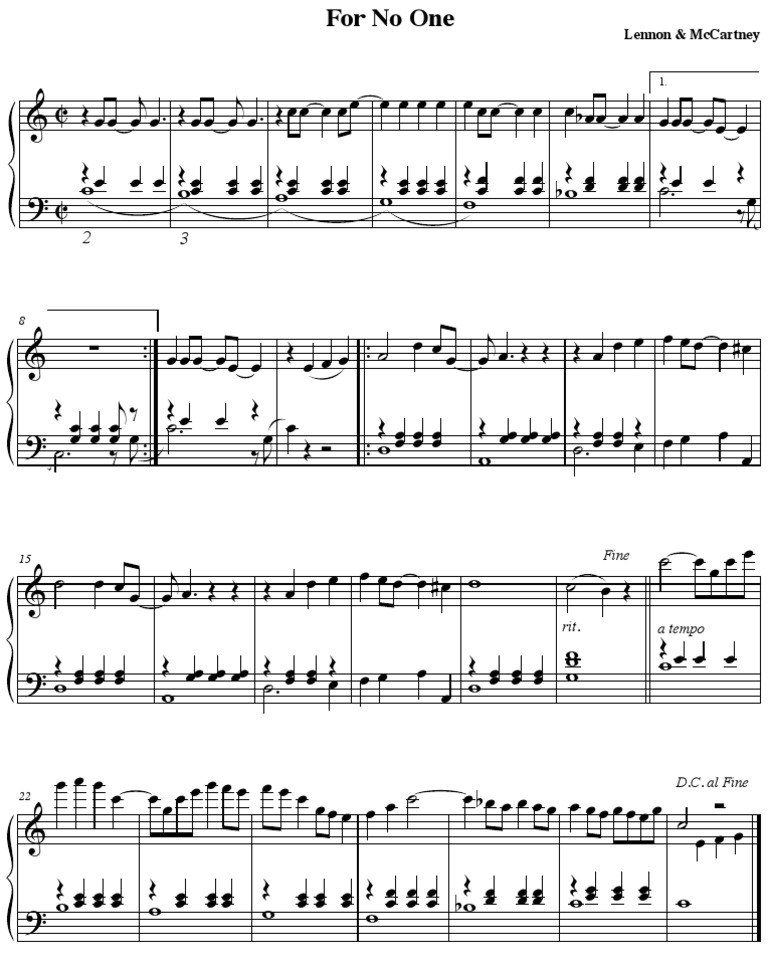 Beatles - For No One | PDF