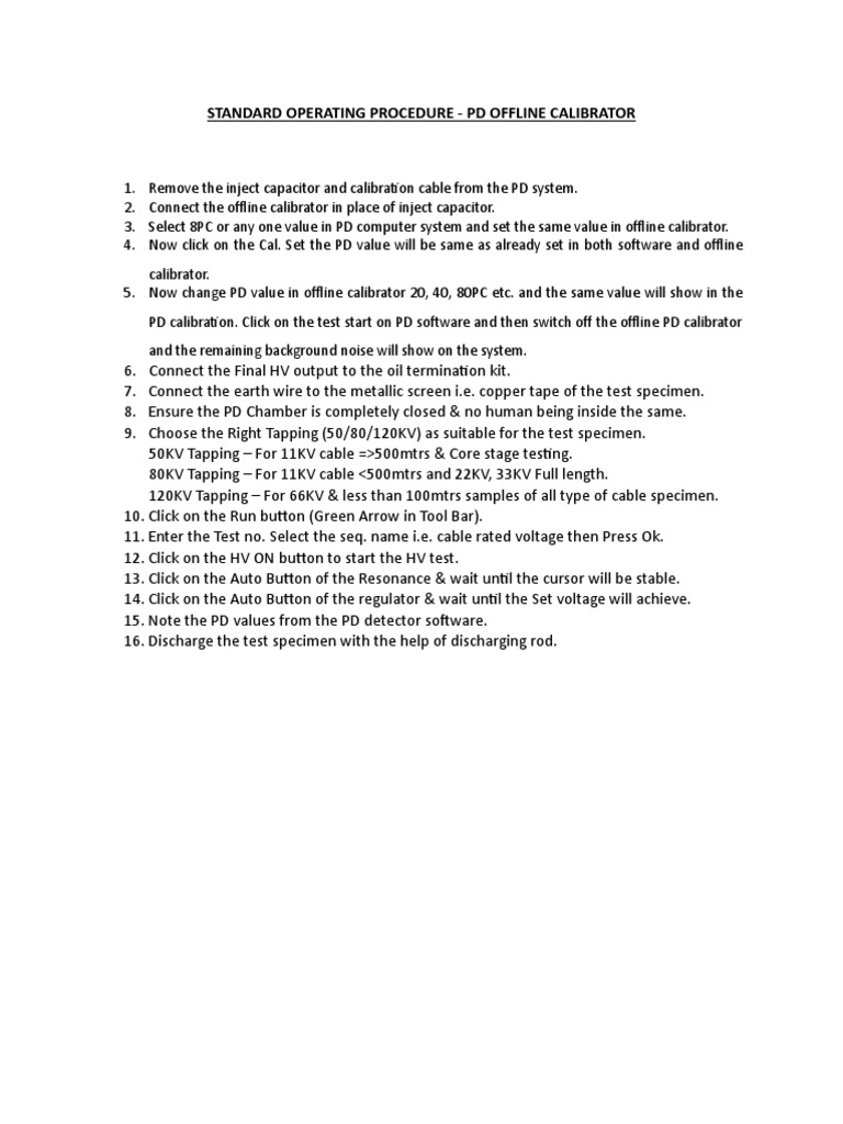 SOP - Offline PD Calibration | PDF | Technology & Engineering