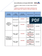 Calendrier Certifications 2019-2020 PDF