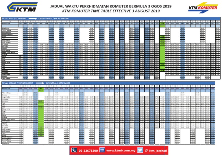 KTM Komuter Timetable 2025 | PDF | Transport | Rail Transport